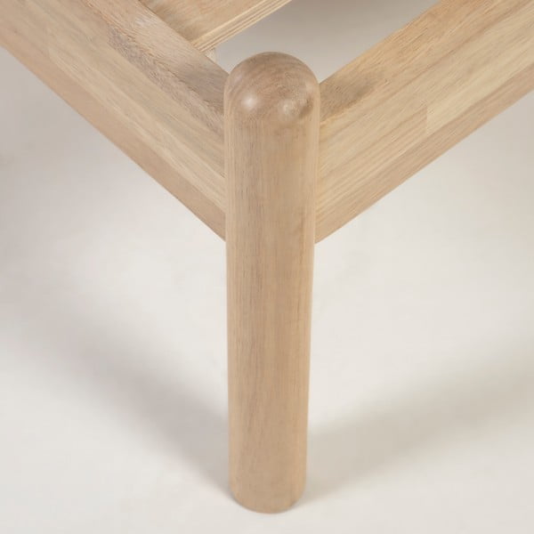 Szaro-naturalne łóżko z drewna kauczukowego ze stelażem 90x190 cm Shayndel – Kave Home-image-4