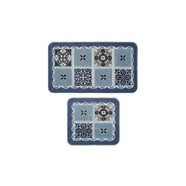 Zestaw 2 niebieskich dywaników łazienkowych Confetti Bathmats Ceramic