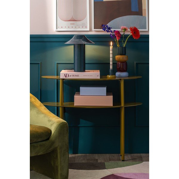 Metalowa konsola w kolorze khaki 28x90 cm Paris – Leitmotiv-image-1
