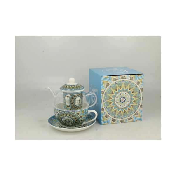 Porcelanowy zestaw do herbaty dla jednej osoby Duo Gift Tribal