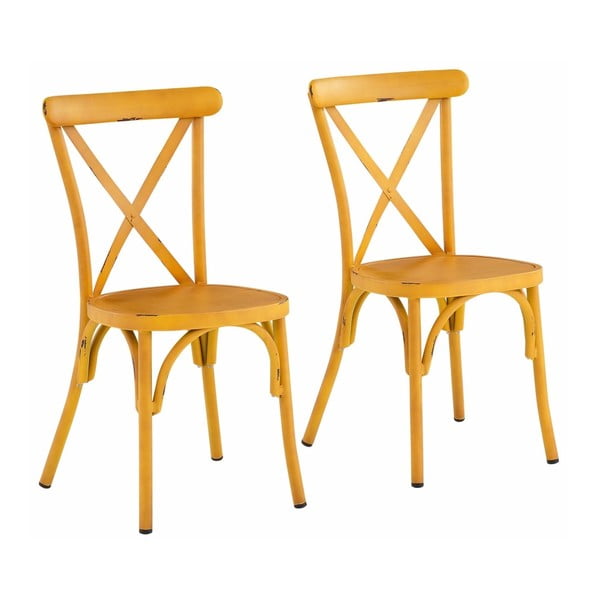 Zestaw 2 żółtych krzeseł bukowych Støraa Lancier