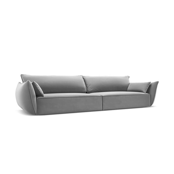 Jasnoszara aksamitna sofa 248 cm Vanda – Mazzini Sofas-image-2