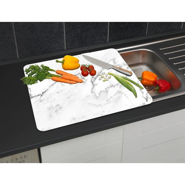 Płyta ochronna na ścianę przy kuchence ze szkła hartowanego 50x56 cm Marble – Wenko-image-2