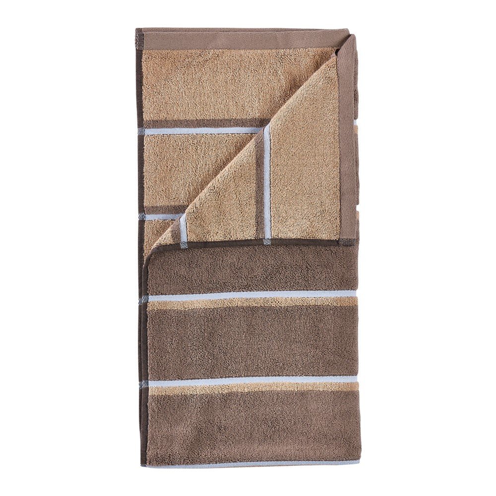 Brązowo-beżowy bawełniany ręcznik kąpielowy 70x140 cm Sauna – Zone