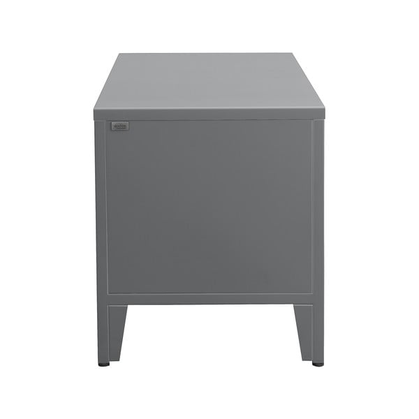 Szara metalowa szafka na buty z siedziskiem Salino – Støraa-image-2