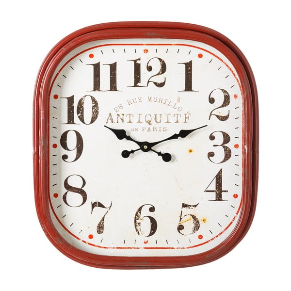 Czerwony zegar ścienny Ixia Vintage