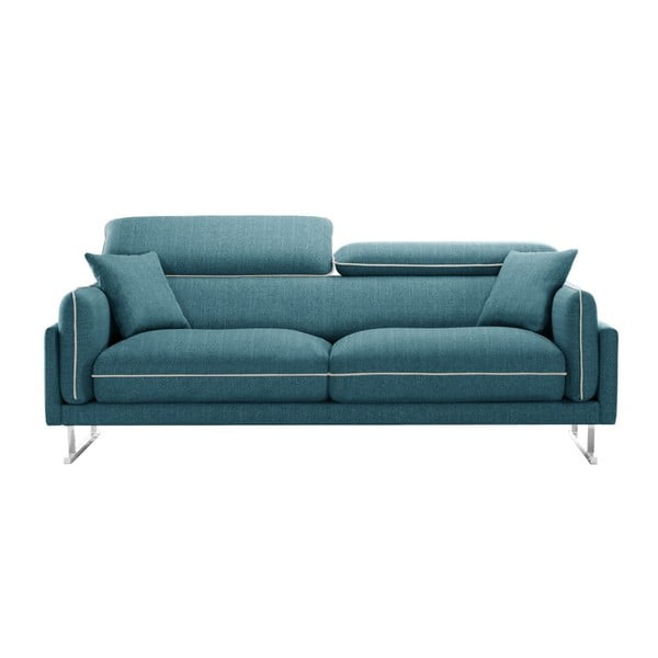 Turkusowa sofa 3-osobowa z kremowym wykończeniem L'Officiel Gigi