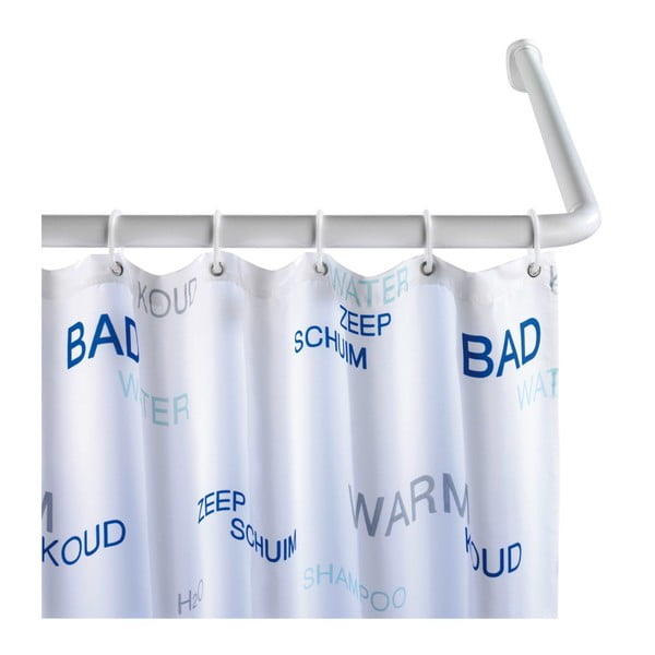 Biały uniwersalny drążek narożny na zasłonę prysznicową Wenko, ø 2,8 cm