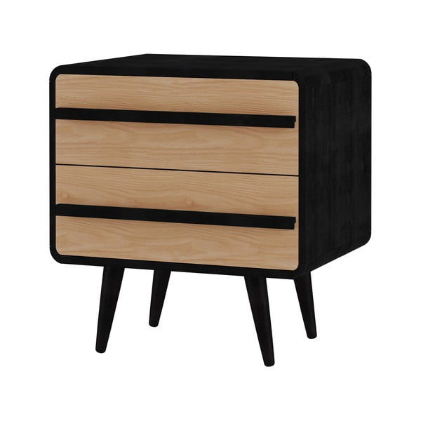 Czarno-naturalna szafka nocna Chantal – Støraa-image-1