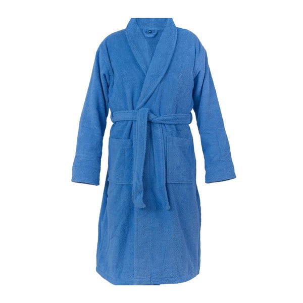 Niebieski szlafrok unisex z czystej bawełny Casa Di Bassi, M/L
