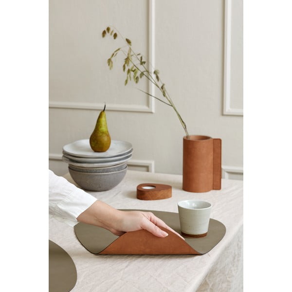 Mata stołowa ze skóry ekologicznej 37x44 cm Curve L Double Nupo – LIND DNA-image-1