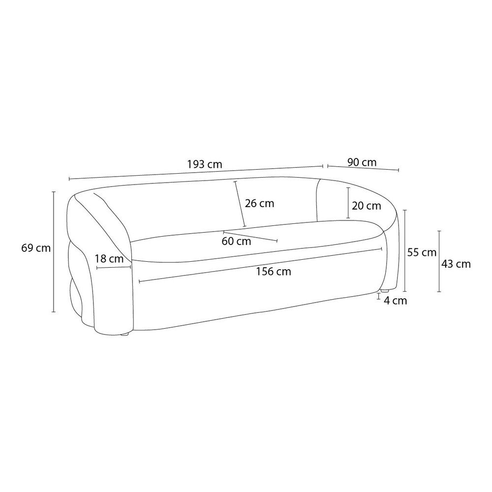 Pomarańczowa sofa z materiału bouclé 193 cm Elina – Bobochic Paris (zdjęcie 7)