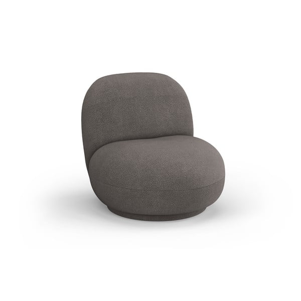 Szary fotel z materiału bouclé Chuck – Micadoni Home