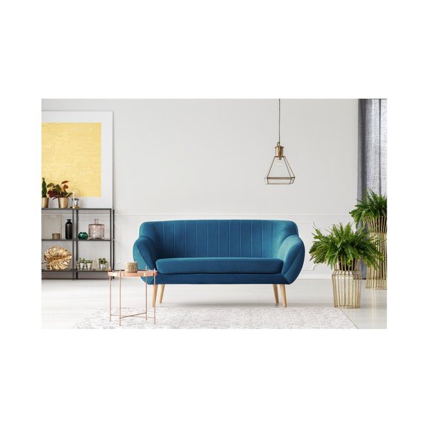 Niebieska sofa 2-osobowa Mazzini Sofas Benito-image-4