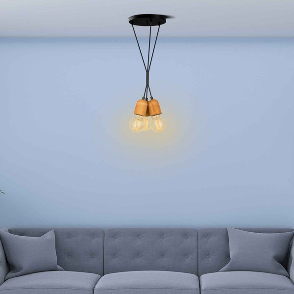 Czarno-naturalna lampa wisząca Tahiti – Squid Lighting-image-1