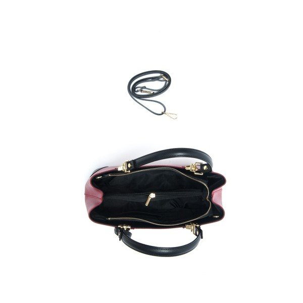 Czerwono-czarna torebka skórzana Isabella Rhea Ludisia-image-3