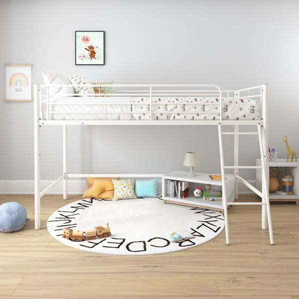 Białe podwyższone łóżko dziecięce 90x200 cm Jodie – Støraa-image-1