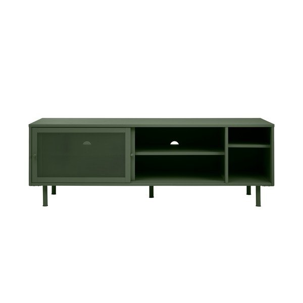 Ciemnozielona metalowa szafka pod TV 160x55 cm Veep – Unique Furniture-image-3