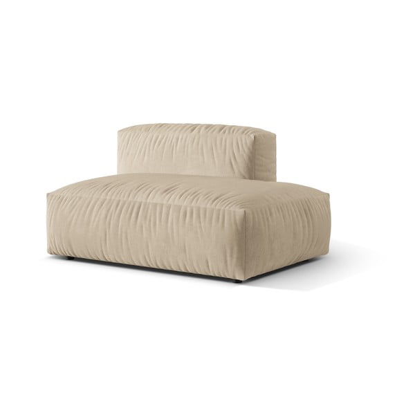 Beżowy aksamitny moduł sofy (prawostronny) Martina – Micadoni -image-1