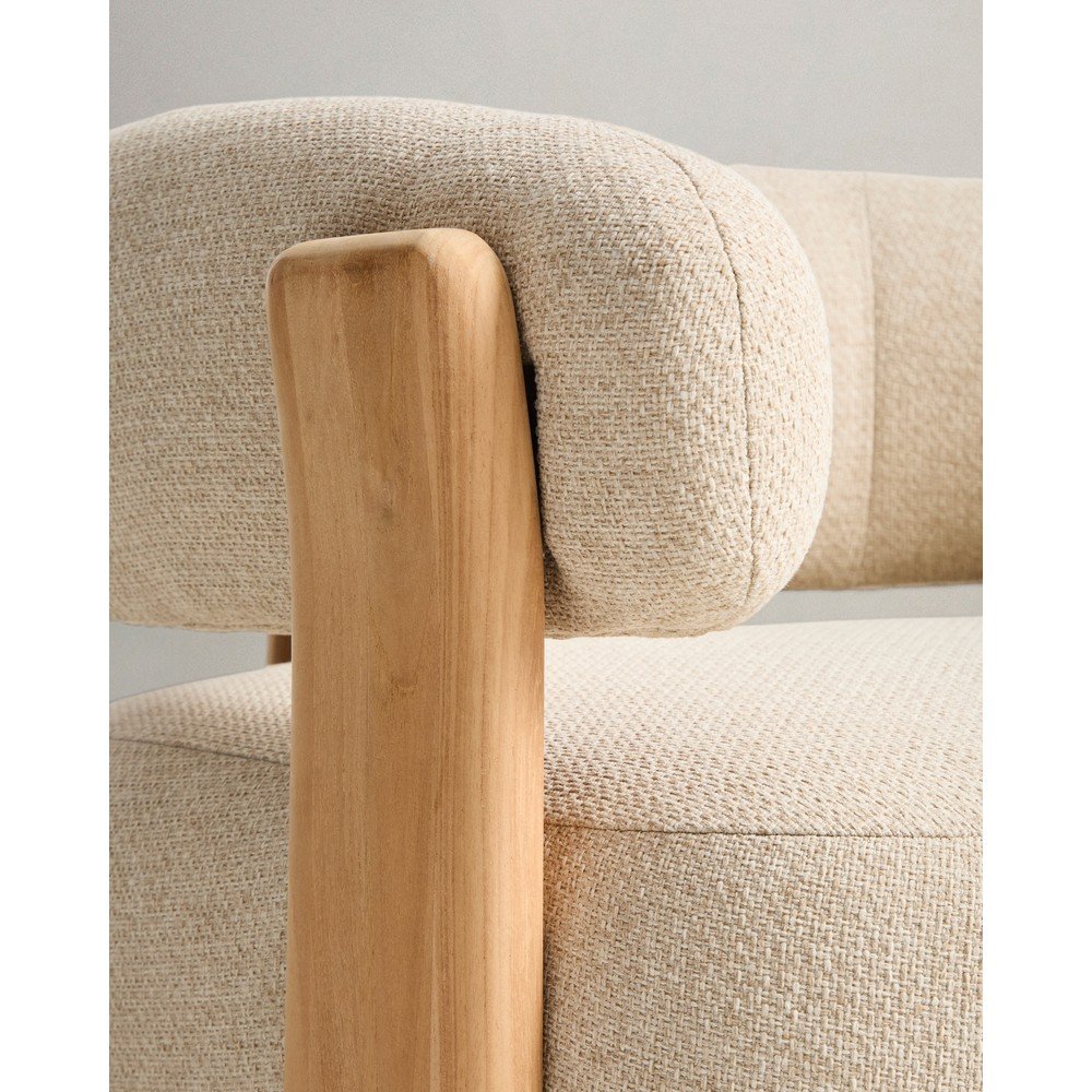 Beżowy tapicerowany fotel ogrodowy Granite – Kave Home (zdjęcie 7)