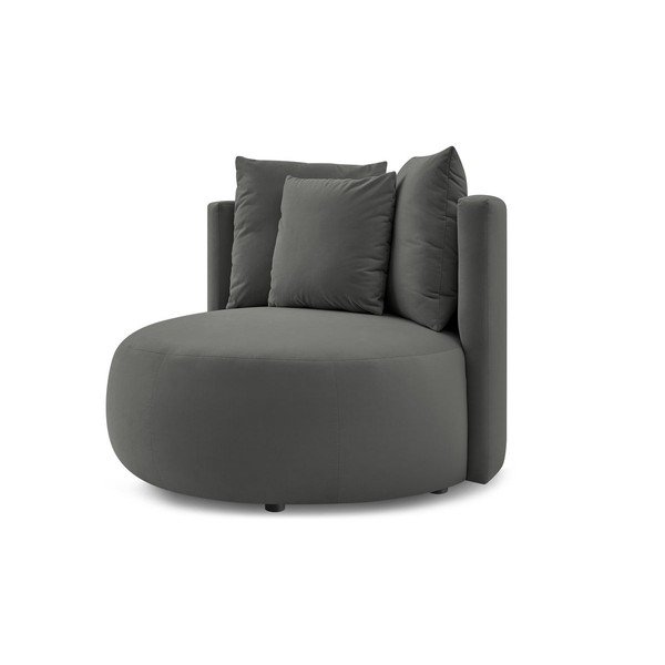 Jasnoszary aksamitny fotel Cesar – Bobochic Paris