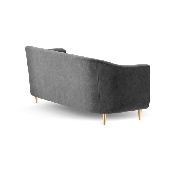 Ciemnoszara aksamitna sofa Kooko Home Corde, 175 cm-image-3
