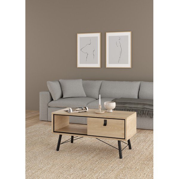 Stolik w naturalnym kolorze 48x102 cm Ry – Tvilum-image-1