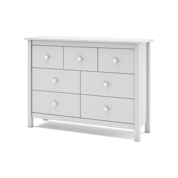 Biała niska komoda dziecięca z drewna sosnowego 110x80 cm Max – Marckeric-image-4