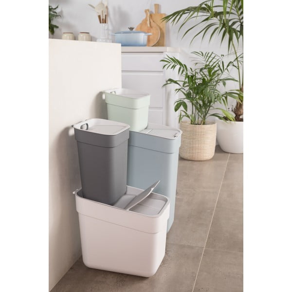 Biały kosz na śmieci do segregacji odpadów z plastiku z recyklingu 20 l Ready To Collect – Curver-image-3