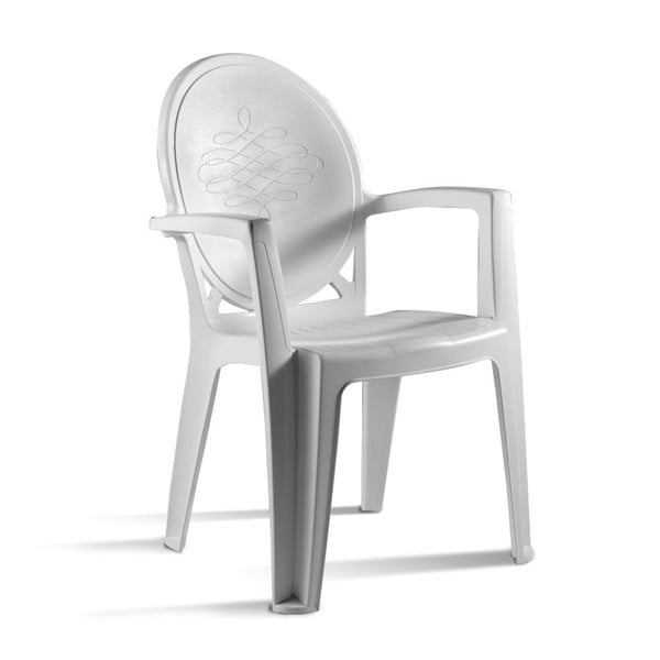 Białe krzesło sztaplowane z tworzywa sztucznego Felice