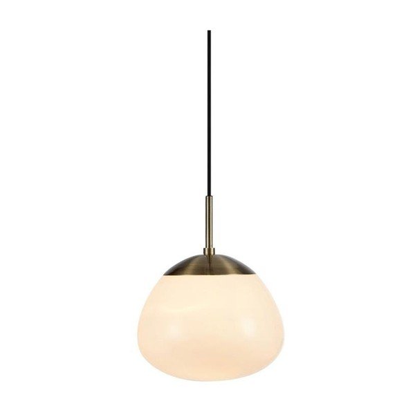 Biała/w kolorze mosiądzu szklana lampa wisząca ø 25 cm Rise – Markslöjd