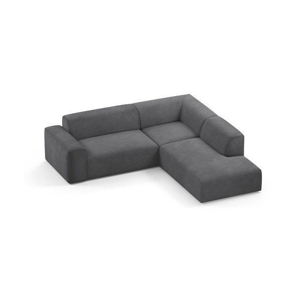 Antracytowy sztruksowy narożnik Marie Claire Home Karen, 260 cm, prawostronny-image-3