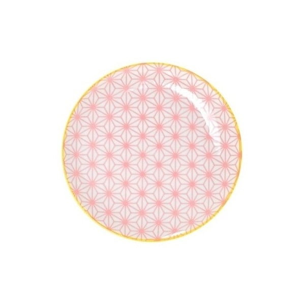 Mały różowy porcelanowy talerz Tokyo Design Studio Star, ⌀ 16 cm