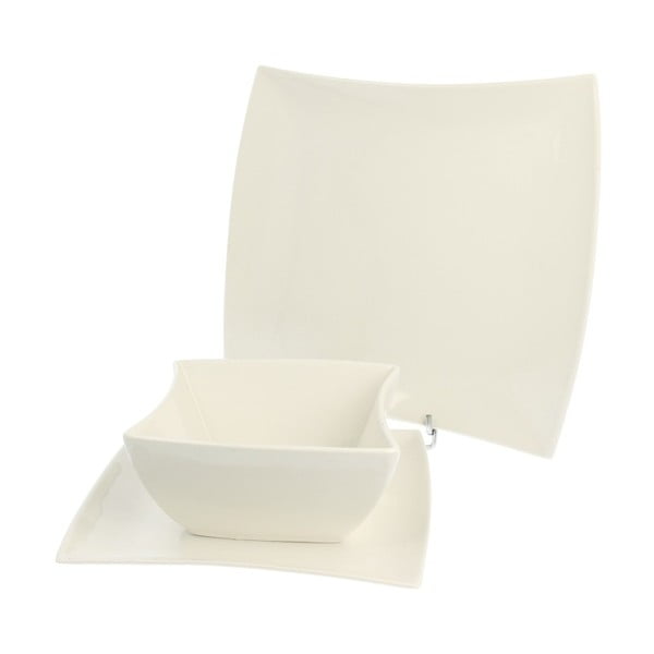 Biały porcelanowy komplet obiadowy 18-częściowy Duo Gift