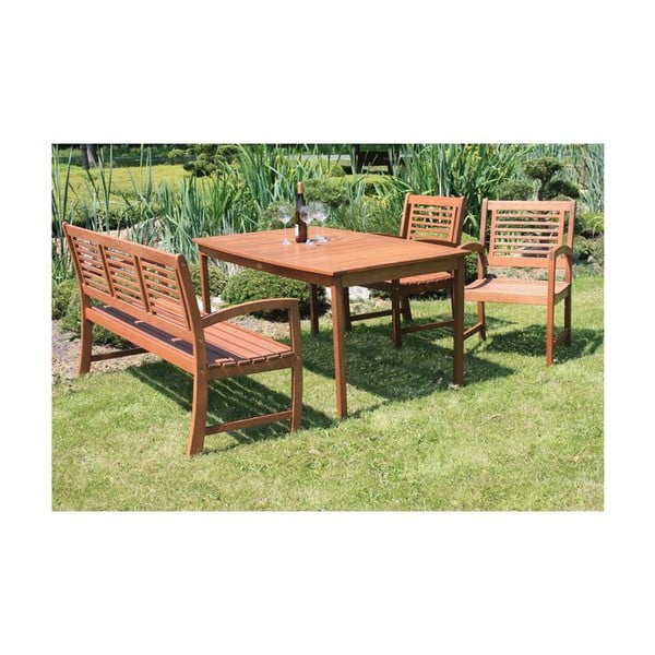 Stół ogrodowy z litego drewna eukaliptusowego 90x150 cm Madison – Garden Pleasure-image-1