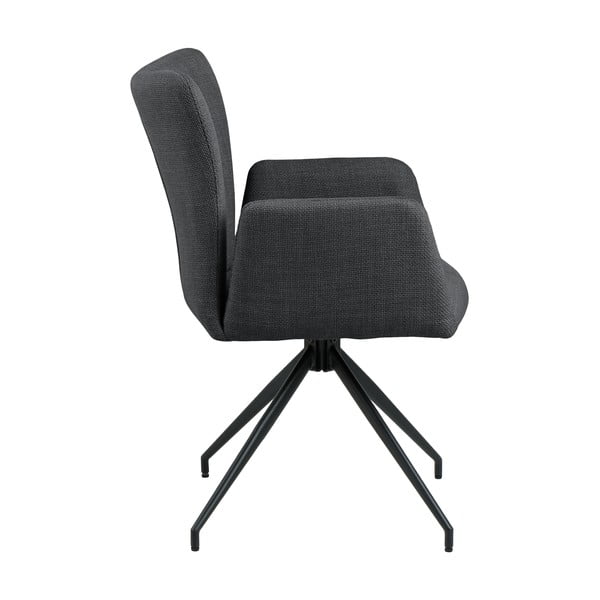 Ciemnoszare tapicerowane fotele jadalniane zestaw z podłokietnikami 2 szt. Laura – Actona-image-4