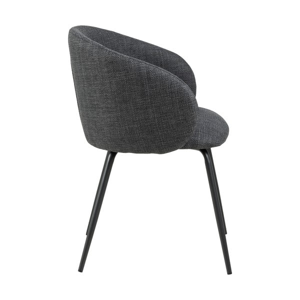 Ciemnoszare tapicerowane fotele jadalniane zestaw z podłokietnikami 2 szt. Eleanor – Actona-image-3