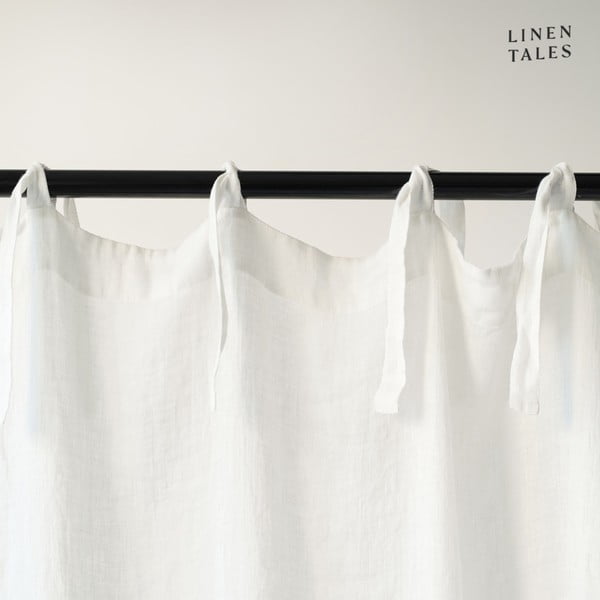 Biała lniana firanka 130x170 cm White – Linen Tales-image-1