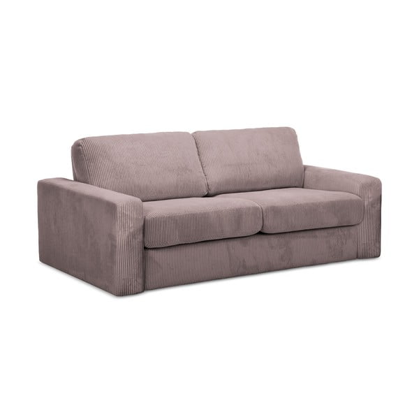 Szaroróżowa sztruksowa rozkładana sofa 195 cm Nona – Makamii-image-2