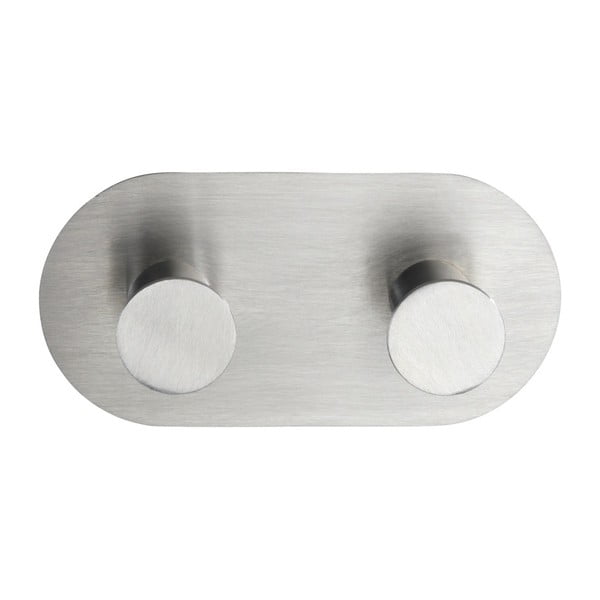 Podwójny samoprzylepny haczyk ścienny w srebrnej barwie Wenko Cona Duo-image-2