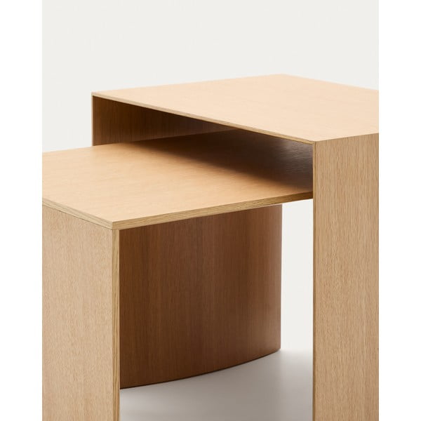 Stolik w dekorze dębu w jasnym naturalnym kolorze 45x90 cm Litto – Kave Home-image-3