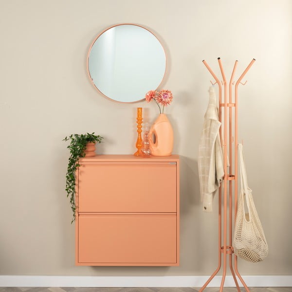 Łososiowa metalowa uchylna szafka na buty 75x77,5x22,5 cm Billy – Spinder Design-image-1