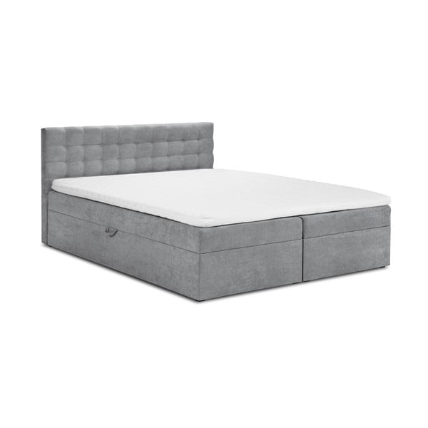 Szare łóżko boxspring ze schowkiem 140x200 cm Jade – Mazzini Beds