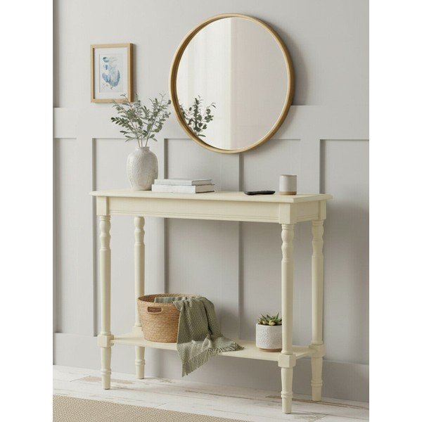 Konsola z litego drewna sosnowego w kolorze kości słoniowej 30x80 cm Heritage – Premier Housewares-image-2