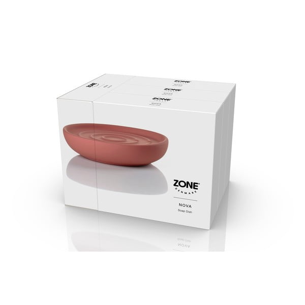 Jasnoczerwona porcelanowa mydelniczka Nova – Zone-image-3