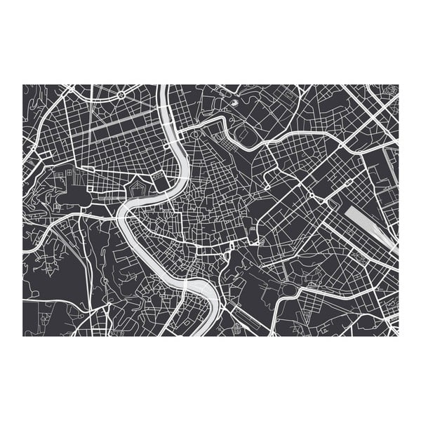 Obraz Homemania Maps Rome Black, 70x100 cm