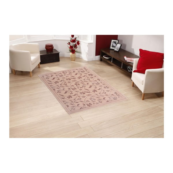 Różowy dywan Floorist Florist, 80x300 cm-image-1