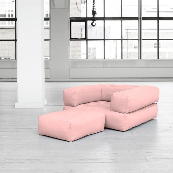 Fotel rozkładany Karup Cube Pink Peonie