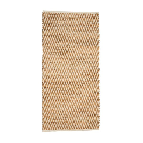 Beżowy dywan z juty i skóry Simla, 170x240 cm