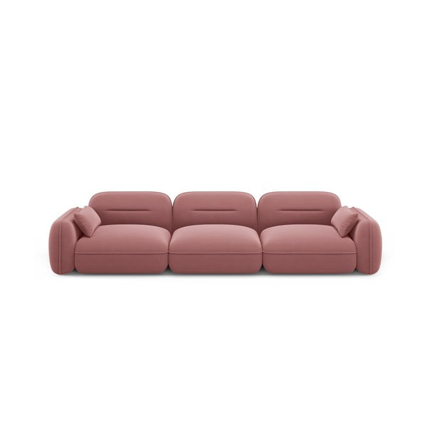 Różowa aksamitna sofa 320 cm Audrey – Interieurs 86